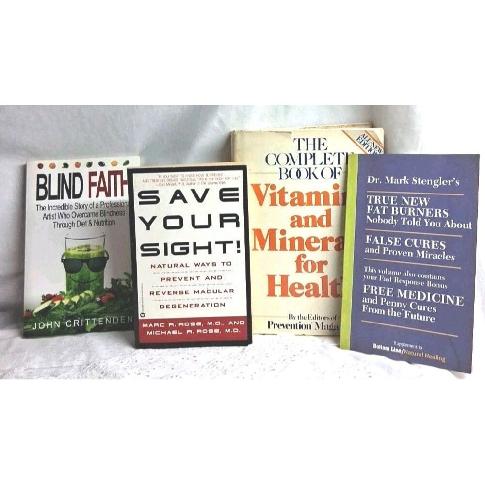Lot Of 4 Eye Health Books Save Your Sight Blind Faith Vitamin Minerals Natural